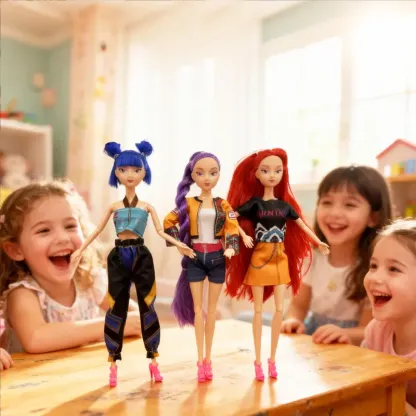 [Christmas gift] K-pop Demon Hunters Anime Action Figure Doll Set of 3 Rumi Mira Zoey 11.5-12 Inches Joint Movable Collectible Dolls for Fans Kids Desk Display Halloween