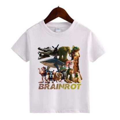 Italian Brainrot Meme Character Hand Drawn for Kids T-Shirt Toddler Boy Funny T-Shirt with Various Designs Including Ballerina Cappuccino and Chimpanzini Bananini