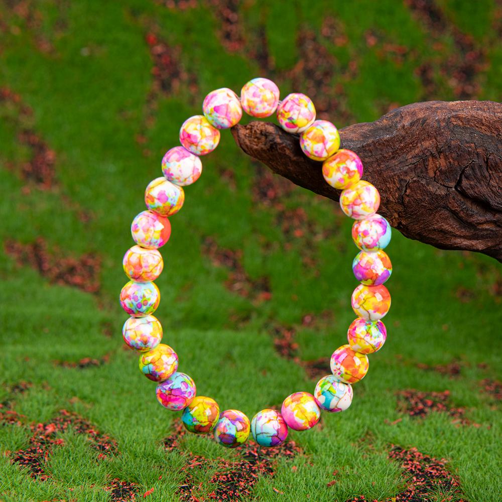 Sea Sediment Jasper Crystal Bracelet: Natural Stone Bracelet Handmade Gift For Men And Women, Brings Serenity & Luck - Infused With Energy，Bring Vitality Passion