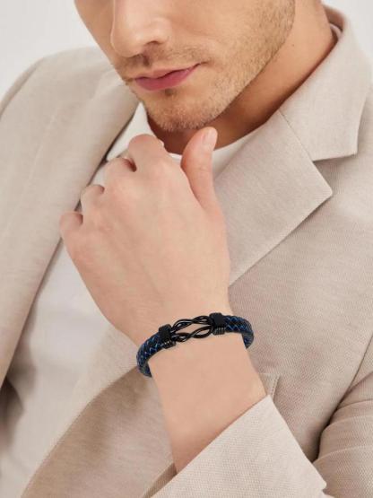 Men's Minimalist Temperament Knot Design Braided Bracelet, Fashion Jewelry for Party, Daily Clothing Decor, Trendy All-match & Exquisite Jewelry for Birthday Gift