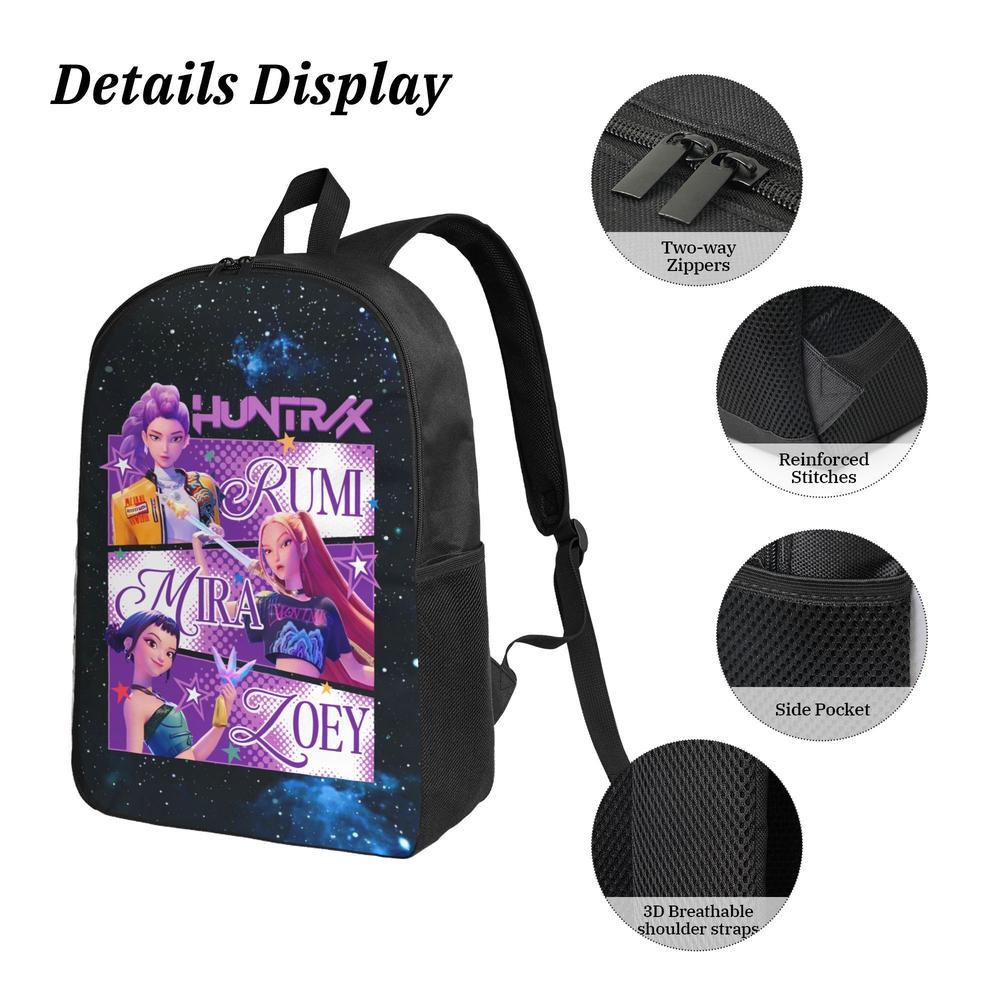 3PCS K-POP Demon Hunters School Bag Set - Large Capacity Laptop Backpack + Portable Lunch Bag + Pencil Case, Functional Fashion Backpack for Teens Men Women, Ideal for Daily Use & Adventures, Great Gift