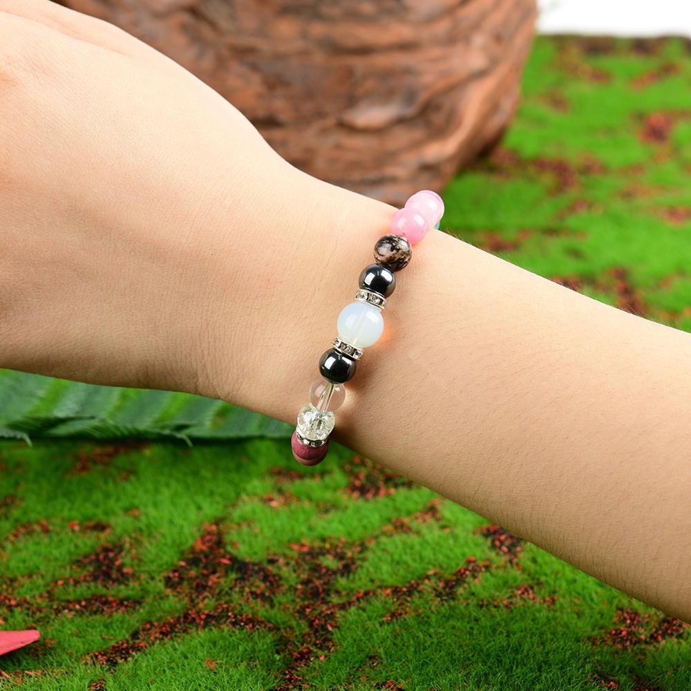 Handmade Crystal Bracelet - Rose Quartz, Tiger's Eye Stone And Mixed Gemstones, Boho Chic Cute Elastic Jewelry, April Birthday Stone, Perfect For Everyday Wear And Gift Giving, Empath Protection, Infused With Prosperous Energy