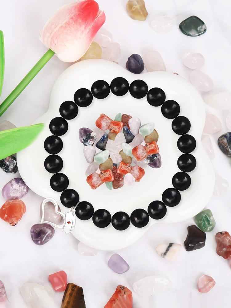 1PC Mother's Day Gift Fashion Nurse Cap Beaded Bracelet Gift for Nurse, Nurses' Day Gift Elegant Tribute to Healthcare Angels, Nursing Student Keepsake - Stylish Minimalist Medical Symbol Jewelry