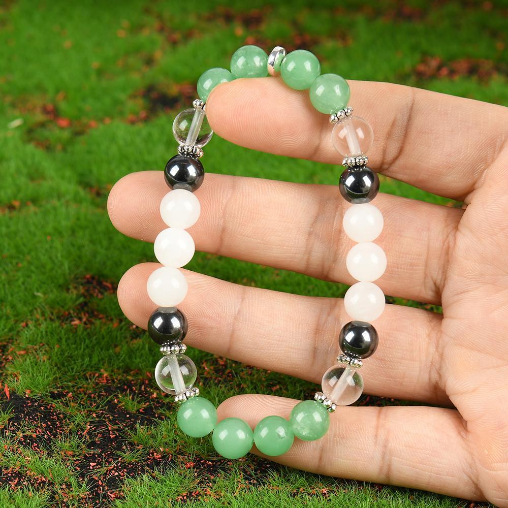 Crystal bracelet, Handmade Crystal Beads, Solid Color, Inspired Women'S And Men'S Jewelry Gift Stone Bracelet for Women, Brings Serenity & Luck - Sparkling Faux Crystal Jewelry, Infused with Prosperity Energy, Protection, Vitality