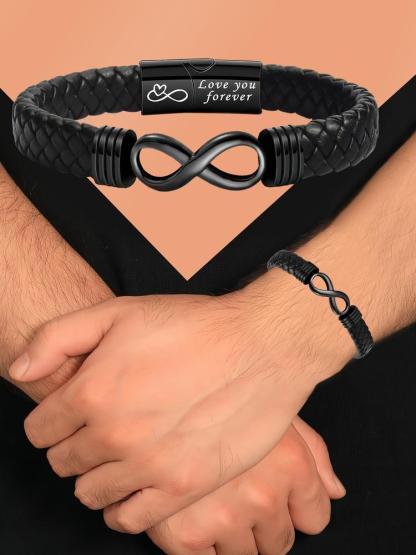 Christmas & Birthday Gift for Son, Meaningful Leather Bracelet for Son from Mom, Stocking Stuff for Son, Casual All-Season Wear, Durable & Stylish Accessory