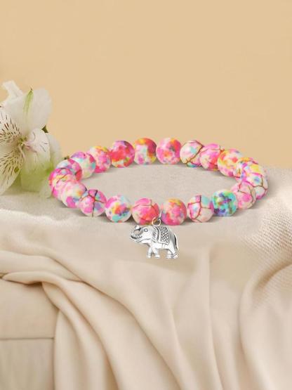 1PC Christmas Gift for Women, Birthday Gift for Daughter Son Niece Nephew, Cute Elephant Bracelet Gift for Mom Dad, Mother's Day Gift for Mom, Bracelet Gift for Elephant lover