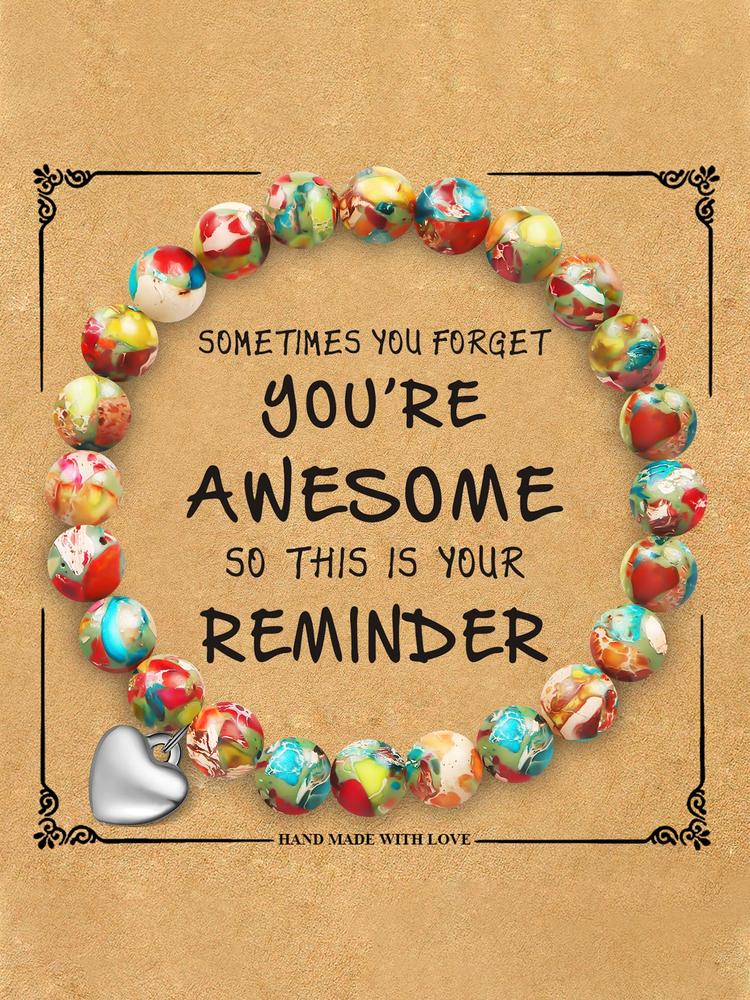 Women's Boho Beaded Jewelry Set, Natural Stone & Crystal Accents, Ideal Christmas Gift for Her, Comes with Gift Card