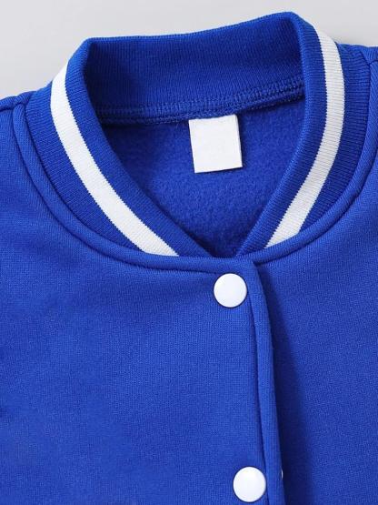 Boys' Spring & Fall Cartoon Bear Print Jacket, Comfortable Casual Sports Outerwear, Fitted Style, Moderate Fabric Thickness