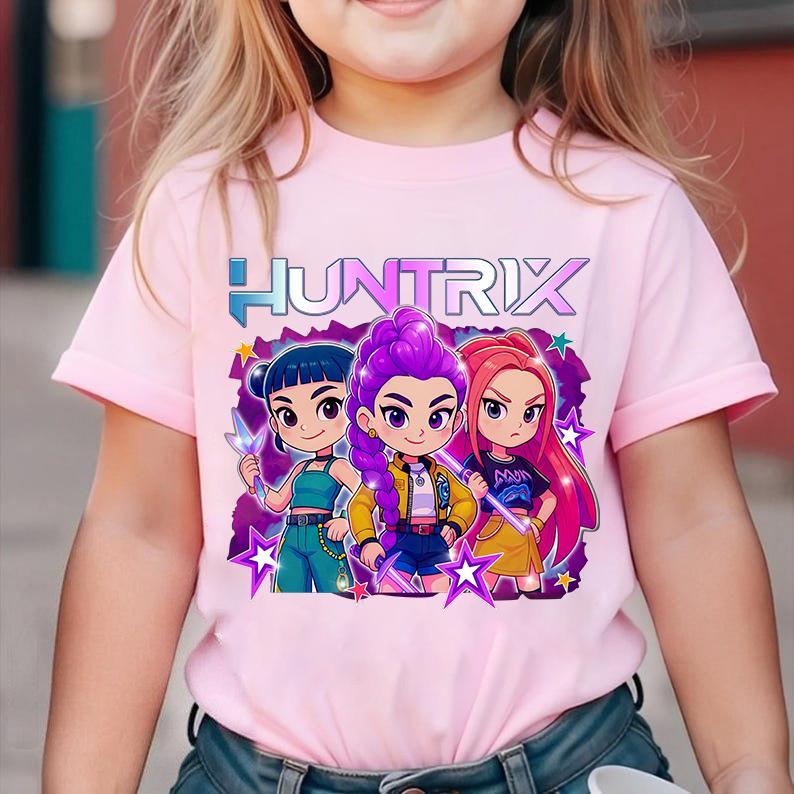 Kpop Demon Hunters Shirt, Huntrix Girl T-Shirt, Kpop idol group Shirt, Mira, Rumi, Joey Shirt,Demon Hunter Merch, Gift for Huntrix fan Shirt Cartoon