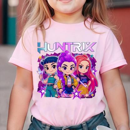 Kpop Demon Hunters Shirt, Huntrix Girl T-Shirt, Kpop idol group Shirt, Mira, Rumi, Joey Shirt,Demon Hunter Merch, Gift for Huntrix fan Shirt Cartoon
