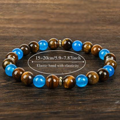 Vintage Boho Tiger Eye Stone Crystal Money Attraction Bracelet - Natural Beaded Wealth Symbol For Abundance & Prosperity, August Birthstone, Daily & Gift Occasions, Halloween Holiday - Fits All Seasons,, For Men and Women