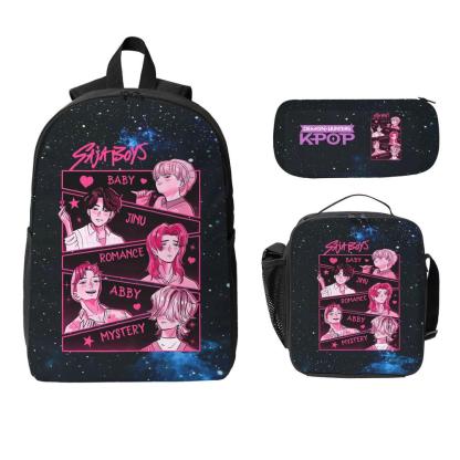K POP DERPY SAJA BOYS Backpacks for Teens Adults 3PCS School Backpack with Lunch Box Pencil Pouch High College Travel School bag Bookbag Set