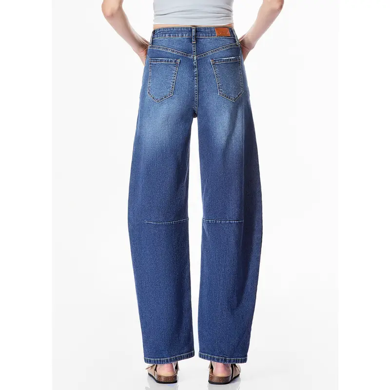 EVALESS Women's Mid Waist Wide Leg Jeans,Baggy Boyfriend Basic Jeans,Casual Y2k Ankle Denim Pants Trouser Barreljeans,2025 Fashion Womenswear Streetwear Minimalist Winter Outfits