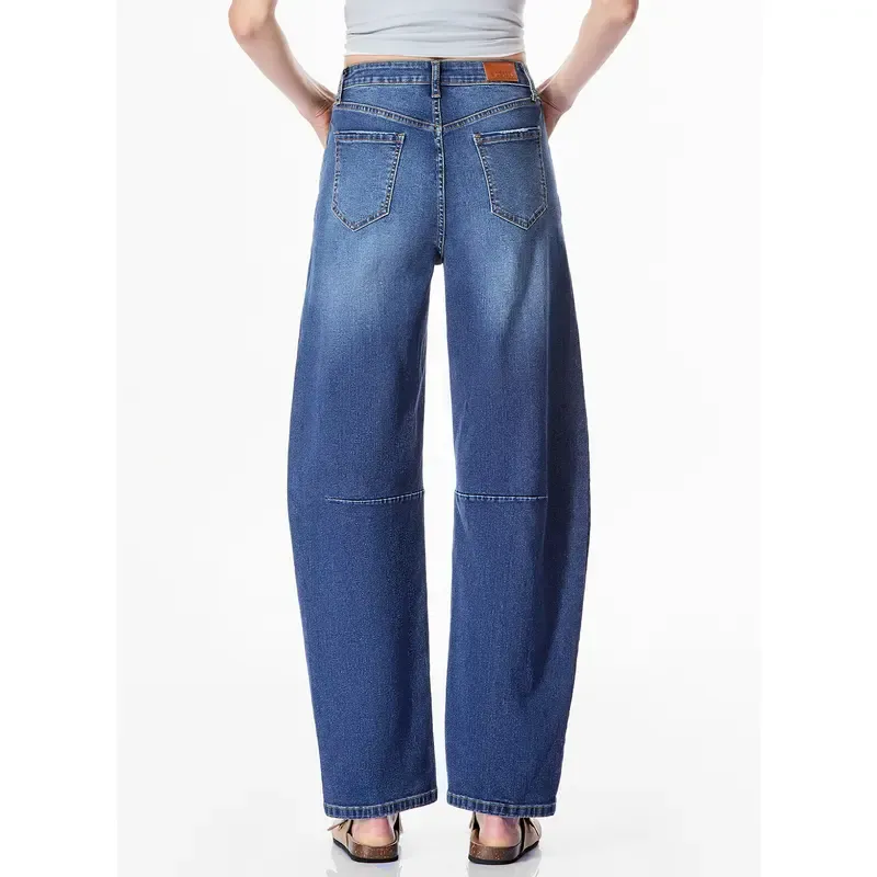 EVALESS Women's Mid Waist Wide Leg Jeans,Baggy Boyfriend Basic Jeans,Casual Y2k Ankle Denim Pants Trouser Barreljeans,2025 Fashion Womenswear Streetwear Minimalist Winter Outfits