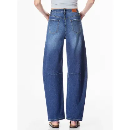 EVALESS Women's Mid Waist Wide Leg Jeans,Baggy Boyfriend Basic Jeans,Casual Y2k Ankle Denim Pants Trouser Barreljeans,2025 Fashion Womenswear Streetwear Minimalist Winter Outfits