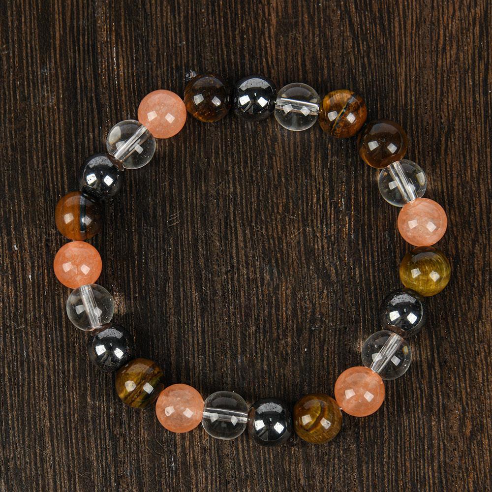 1PC Solar Plexus Chakra Healing Crystals Beads Band With Tiger Eye For Stress Relief Bracelet, Men And Women's Confidence And Self-Esteem Jewelry Gift - Homeopathic Solid Format