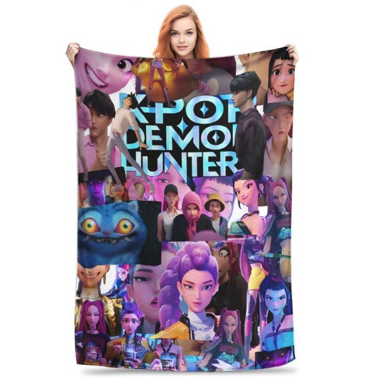 K-Pop Demon Hunters Printed Blanket For Men Women Warm Cozy Fluffy Throw Blankets For Bed 50x60 Inches Multi-sizeFlannel Blanket,Zoey Rumi Mira, Gift For Men & Women & Kids, K-Pop Demon Hunters Blankets