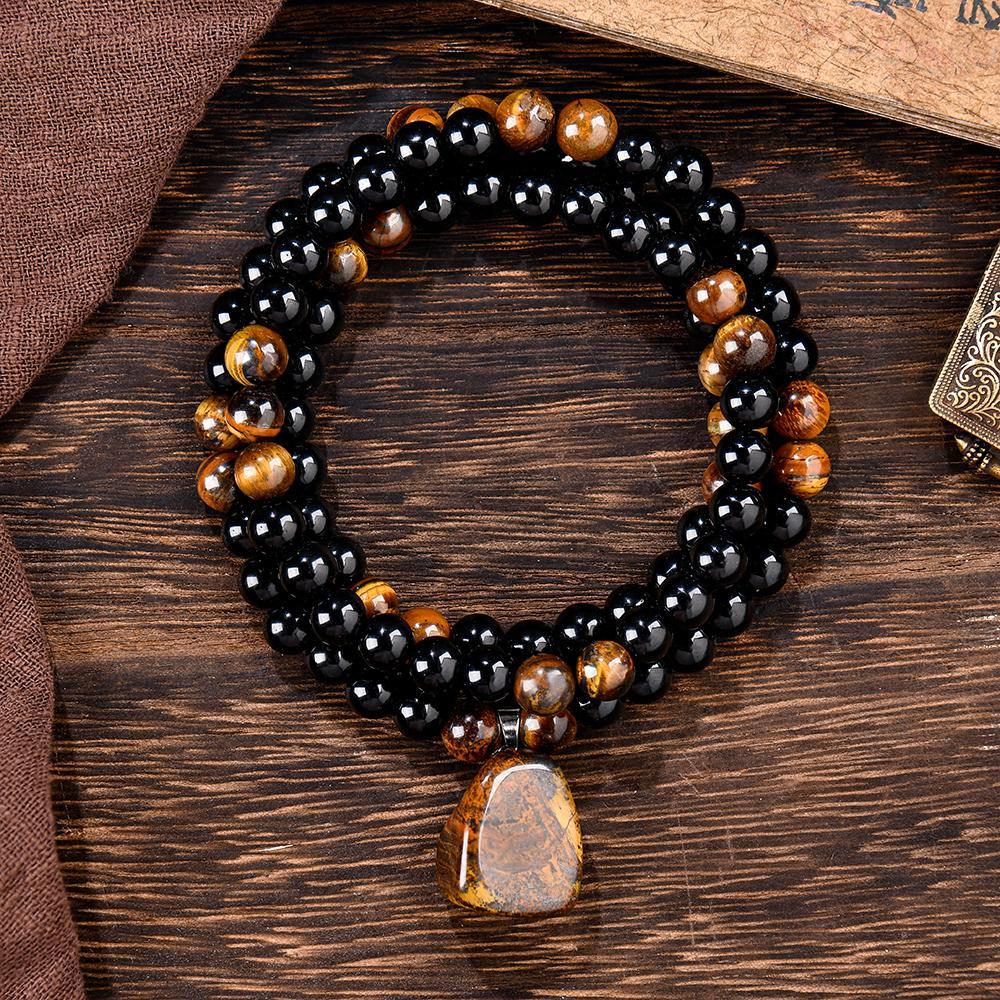 ARPURRAINA Money Attraction Necklace with Tiger Eye Pendant Healing Crystal Stone ,Obsidian,Anniversary, Vacation &Theme Parties Jewelry Charms Abundance Crystal bracelet,Long Chain,Sweater chain,Ideal Gift Jewelry for Men and Women