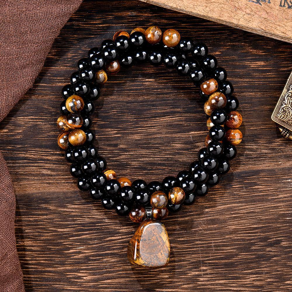 ARPURRAINA Money Attraction Necklace with Tiger Eye Pendant Healing Crystal Stone ,Obsidian,Anniversary, Vacation &Theme Parties Jewelry Charms Abundance Crystal bracelet,Long Chain,Sweater chain,Ideal Gift Jewelry for Men and Women