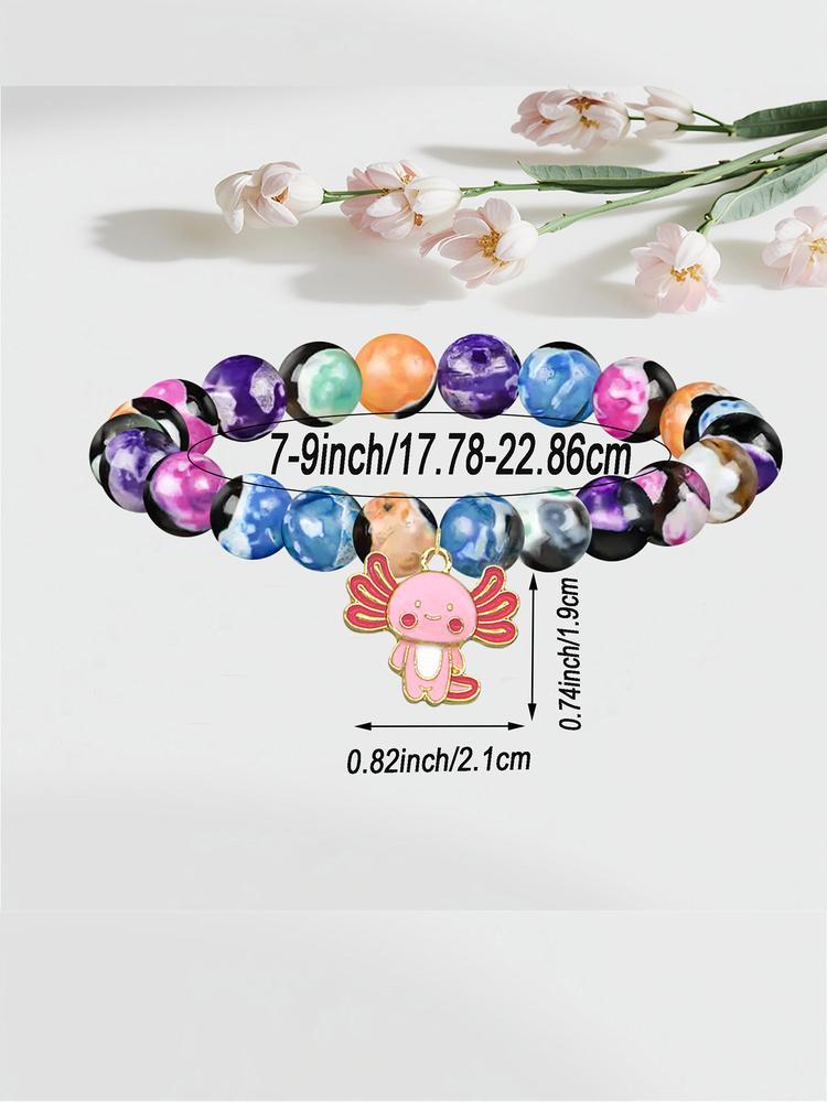 1PC Christmas Axolotl Charm Bracelet, Stocking Stuffer Gift for Mom Aunt Son Teacher Daughter Sister, Cute Animal Jewelry - Birthday Gift/Valentine's Day Gift - Cute Gift for Best Friend Friendship Gift - Anniversary Love Gift