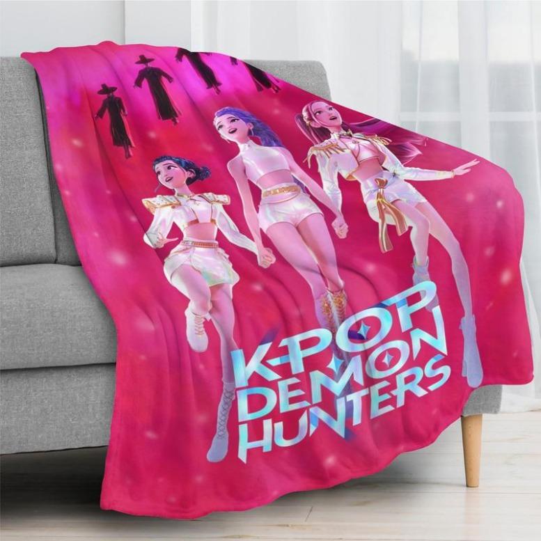 25 New Kpop Demon Hunters Music Blanket Cartoon Flannel Throw Blankets Anime Travel Blanket For All Seasons, Man Women Gift, HalloweenGift For Men & Women, Gift For Kids, Christmas Gift, Halloween Gift
