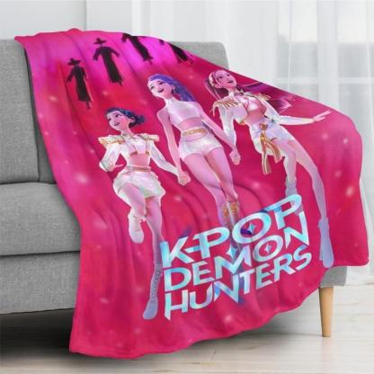 25 New Kpop Demon Hunters Music Blanket Cartoon Flannel Throw Blankets Anime Travel Blanket For All Seasons, Man Women Gift, HalloweenGift For Men & Women, Gift For Kids, Christmas Gift, Halloween Gift