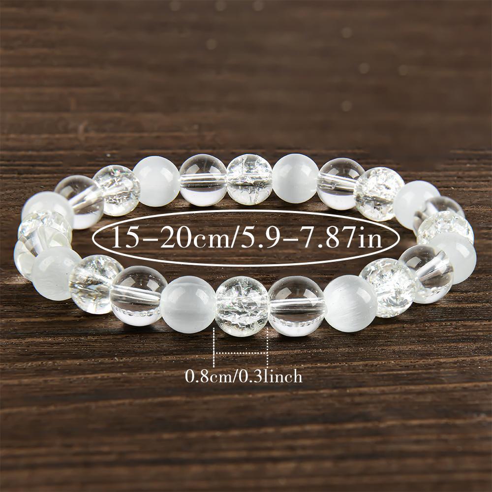 Reduce Stress Relieve Anxiety Handcrafted  Relief Quartz Bracelet Transparent Stone, I Jewelry Gifts, fahlo  bracelet blue bracelet encouragement gift fashion artificial unisex jewelry gift Colorblock Beaded Crystal Bracelet chakra bracelet