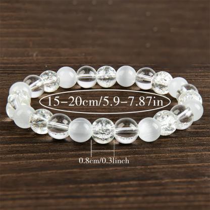 Reduce Stress Relieve Anxiety Handcrafted  Relief Quartz Bracelet Transparent Stone, I Jewelry Gifts, fahlo  bracelet blue bracelet encouragement gift fashion artificial unisex jewelry gift Colorblock Beaded Crystal Bracelet chakra bracelet