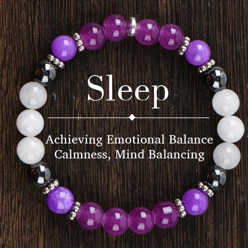 help sleep Purple Crystal Bead Elastic Bracelet - Perfect Gift for Men And Women, Brings Serenity8 Luck -Sparkling Faux Crystal Jewelry, Infused with Prosperity Energy