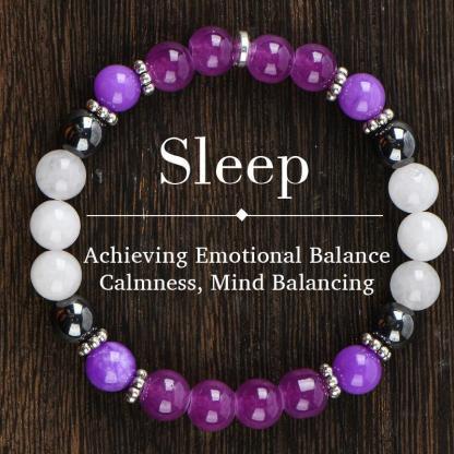 help sleep Purple Crystal Bead Elastic Bracelet - Perfect Gift for Men And Women, Brings Serenity8 Luck -Sparkling Faux Crystal Jewelry, Infused with Prosperity Energy