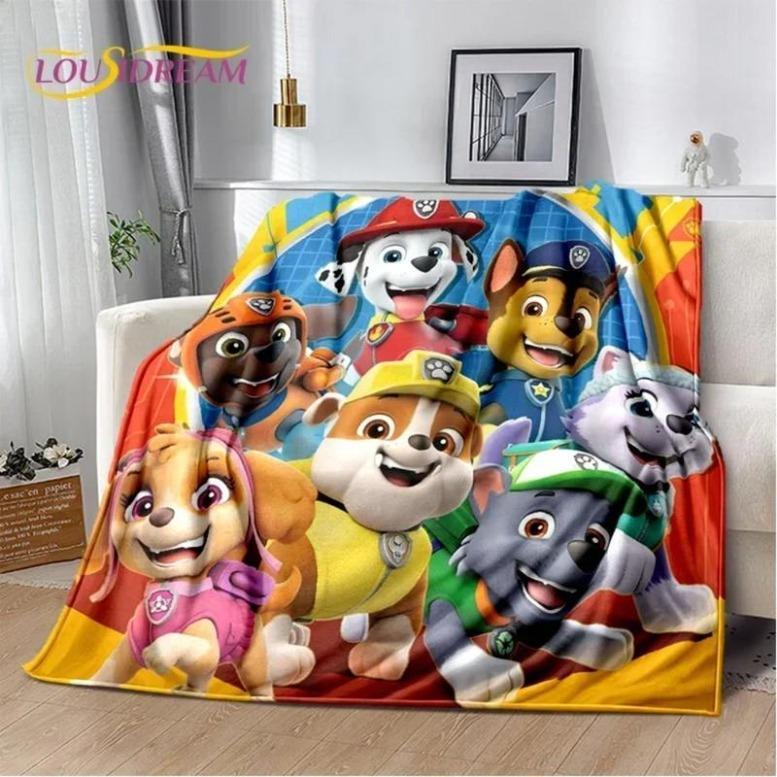 3D P-Patrol Cute Cartoon Dog HD Blanket,Soft Throw Blanket For Home Bedroom Bed Sofa Picnic Travel Cover Blanket Kids Gift CoverGift For Men & Women, Gift For Kids, Christmas Gift, Halloween Gift