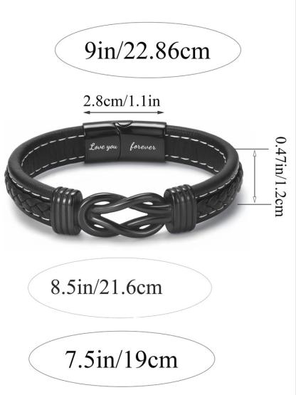 Leather Bracelet for Nephew, Braid Design, Artificial Leather Chain, Casual Style, All-Season Wear, Perfect Christmas & Birthday Gift, Handmade Jewelry