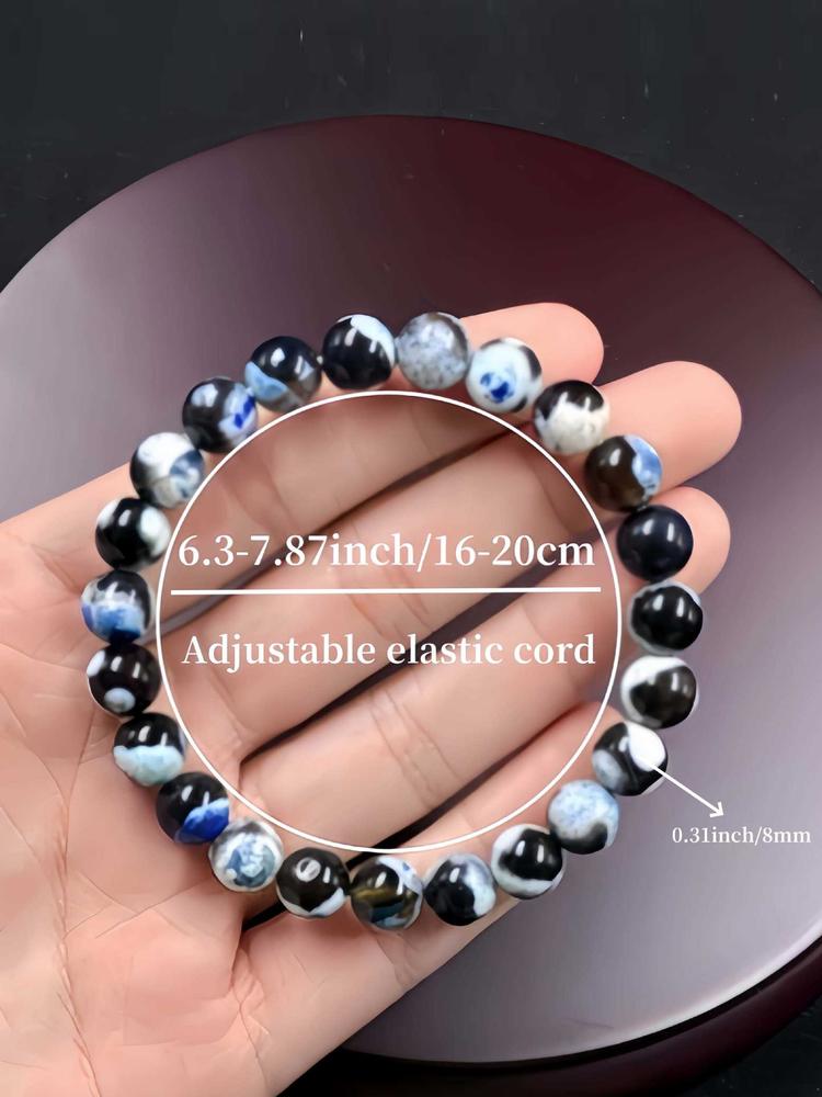 1PC 8mm Fire Agate Bracelet for Women, Natural Stone Bracelet for Relaxation and Clarity, Perfect Gift for Any Occasion, Beaded Bracelets
