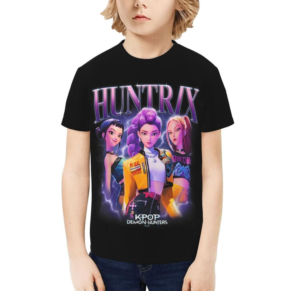 Kpop Demon Hunters Kids T-Shirt 3d Printed Graphic T-Shirts Boys And Girls Short Sleeve Shirts For Youth Kids Small