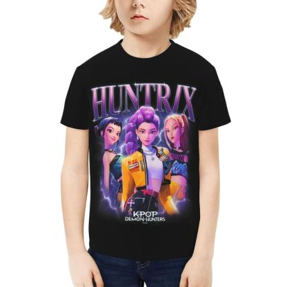 Kpop Demon Hunters Kids T-Shirt 3d Printed Graphic T-Shirts Boys And Girls Short Sleeve Shirts For Youth Kids Small