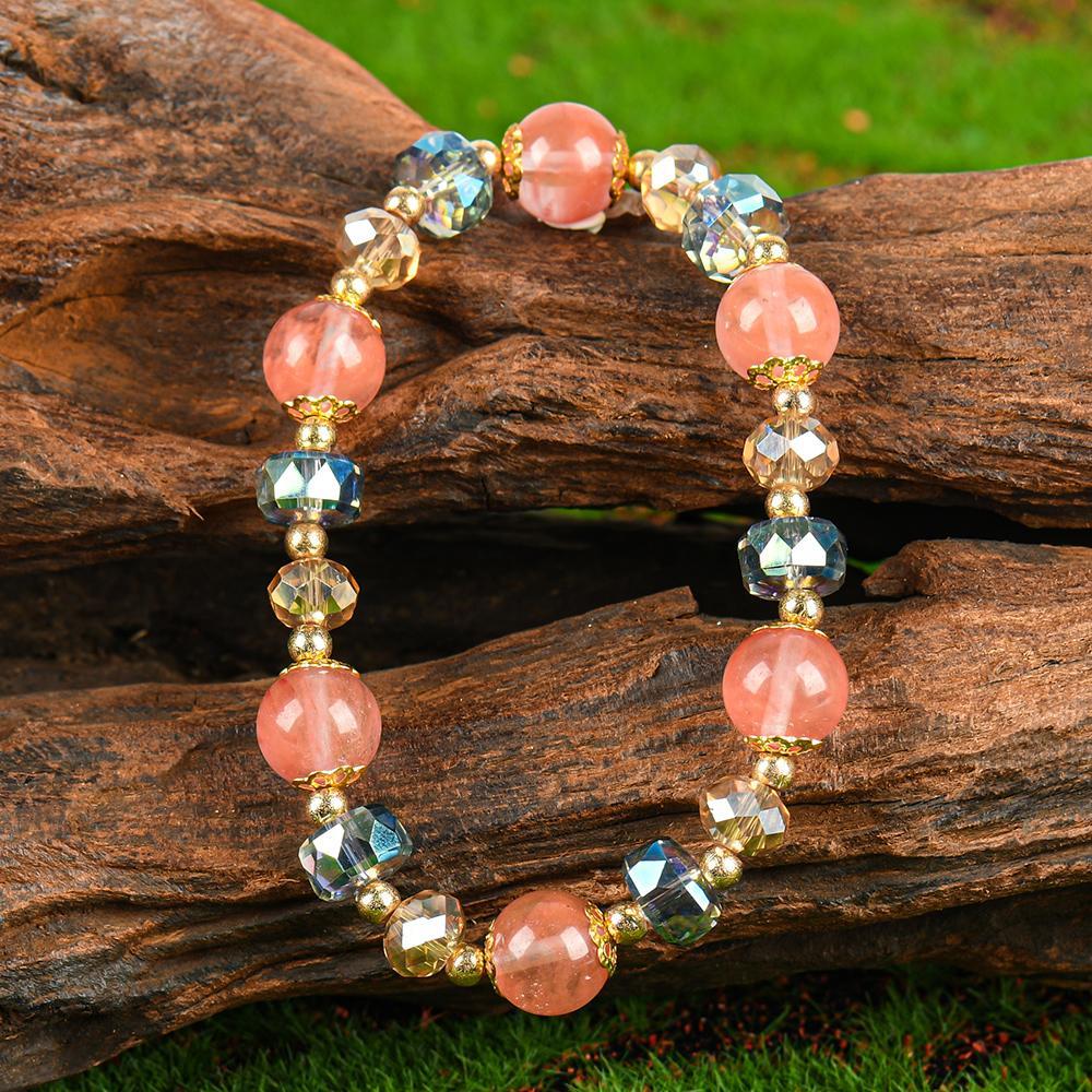 Colorful Crystal Lucky Bracelet For ,Special Occasions Gifts For Girlfriends heavy  bracelet blue friendship bracelet blue bracelet   jewelry protection bracelet  gift fashion artificial bracelet  of  the  day Colorblock Beaded Crystal Bracelet