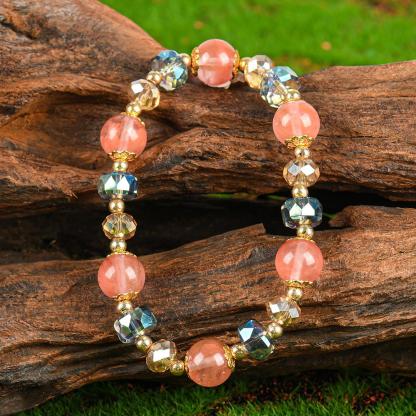 Colorful Crystal Lucky Bracelet For ,Special Occasions Gifts For Girlfriends heavy  bracelet blue friendship bracelet blue bracelet   jewelry protection bracelet  gift fashion artificial bracelet  of  the  day Colorblock Beaded Crystal Bracelet