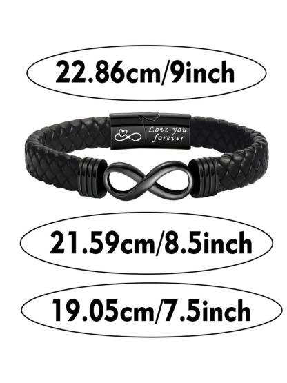 Christmas & Birthday Gift for Son, Meaningful Leather Bracelet for Son from Mom, Stocking Stuff for Son, Casual All-Season Wear, Durable & Stylish Accessory