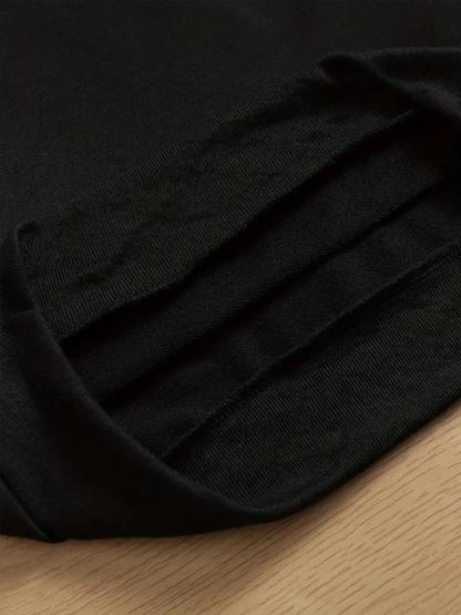 Cute Wednesday Anime Print Sweatshirt for Girls, Elastic Fabric, Casual Fitted Style, Perfect for Outdoor & Indoor Activities