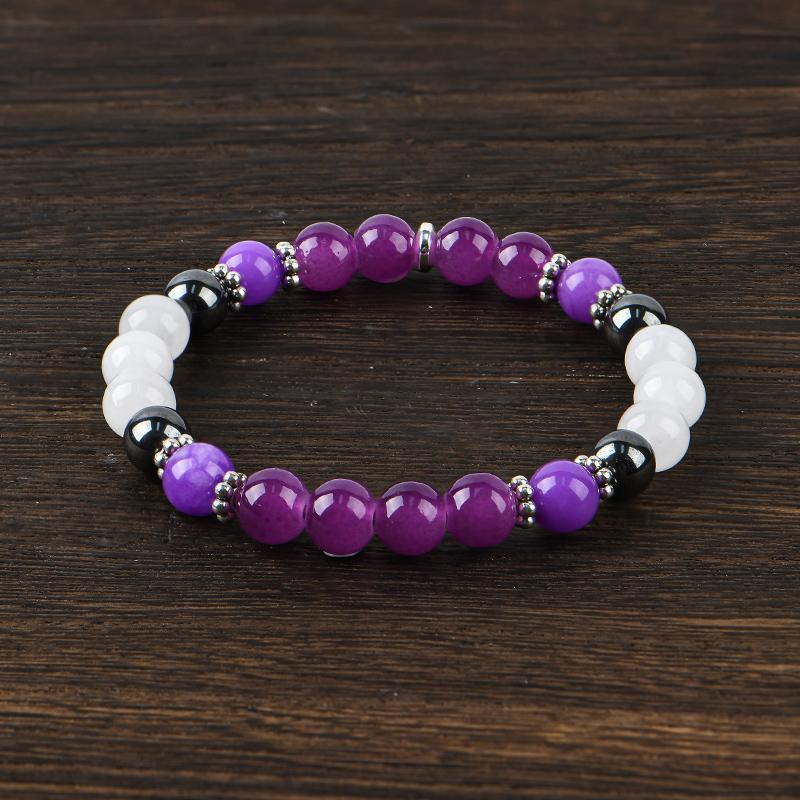 help sleep Purple Crystal Bead Elastic Bracelet - Perfect Gift for Men And Women, Brings Serenity8 Luck -Sparkling Faux Crystal Jewelry, Infused with Prosperity Energy