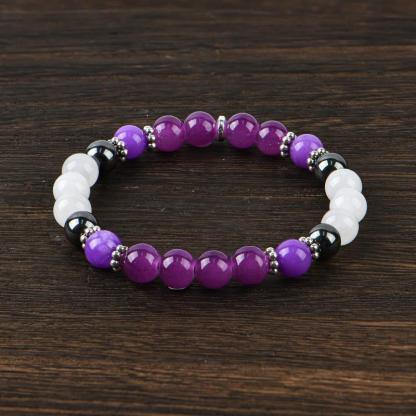 help sleep Purple Crystal Bead Elastic Bracelet - Perfect Gift for Men And Women, Brings Serenity8 Luck -Sparkling Faux Crystal Jewelry, Infused with Prosperity Energy