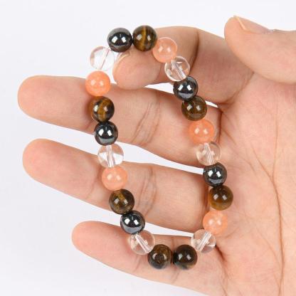 1PC Solar Plexus Chakra Healing Crystals Beads Band With Tiger Eye For Stress Relief Bracelet, Men And Women's Confidence And Self-Esteem Jewelry Gift - Homeopathic Solid Format