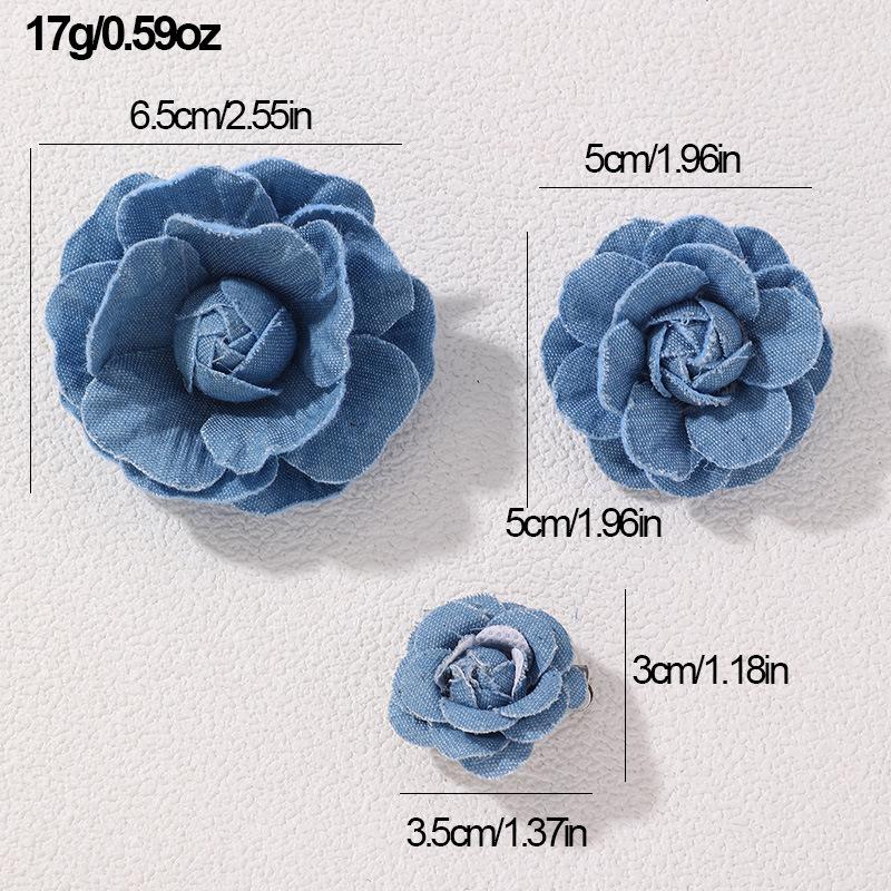 Vintage Denim Brooch Set of Three Personalized Elegance Ladies Collar Pins Unique Design Women's Fashion Jewelry