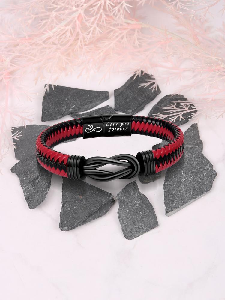 Christmas Birthday Gifts for Brother, Ultimate Leather Men's Bracelet, Perfect Gift for Brothers, Ideal for All Occasions, Casual to Rugged Style, Daily Wear Accessory