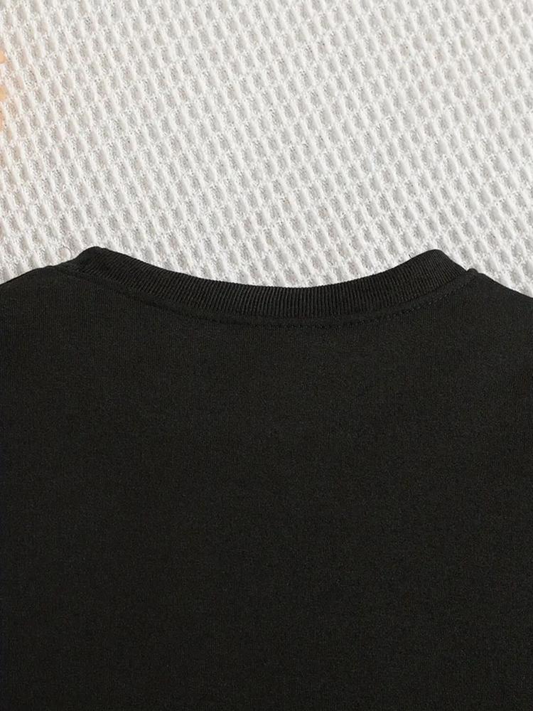 Anime Character Print Hoodie & Elastic Waist Pants Set, Casual Fitted for Girls, Spring & Fall Outdoor Indoor Activities