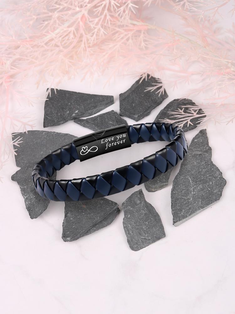 Christmas Gift Ideas for Brothers, Artificial Leather Bracelet & Necklace Set, Stocking Stuff for Brother, Casual All-Seasons Accessory for Him