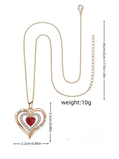 Rose Bear & Heart Shaped Pendant Necklace Gift Box, Fashion Jewelry for Party, Daily Decor, Trendy All-match & Exquisite Jewelry for Birthday Gift