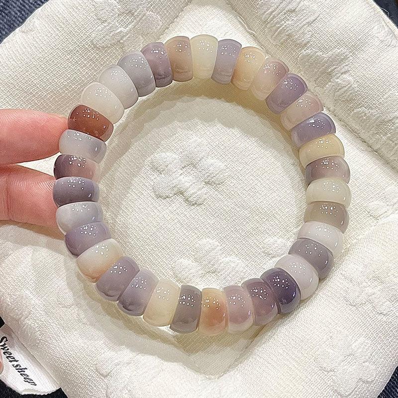 Large intestine | Bodhi beads bracelet purple handmade bowl shaped beads stress relieving toys natural material limited time special insomnia relief spiritual gifts unique style adjustable bead design bracelets for women Human catnip