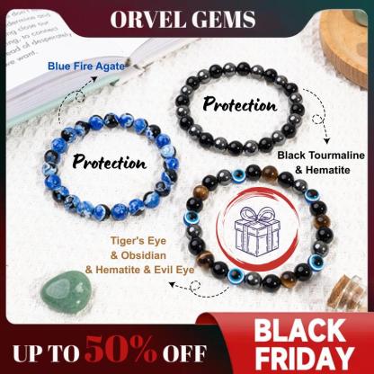 BF SALE: [1/$9.99, 3/$19.99] Protection & Memory Healing Bracelet – Black Tourmaline & Hematite 8mm Gemstone Beads | Unisex Crystal Jewelry for Men & Women | Daily Wear Grounding, Energy Shield & Halloween Protector Gift #TikTokShopBlackFriday