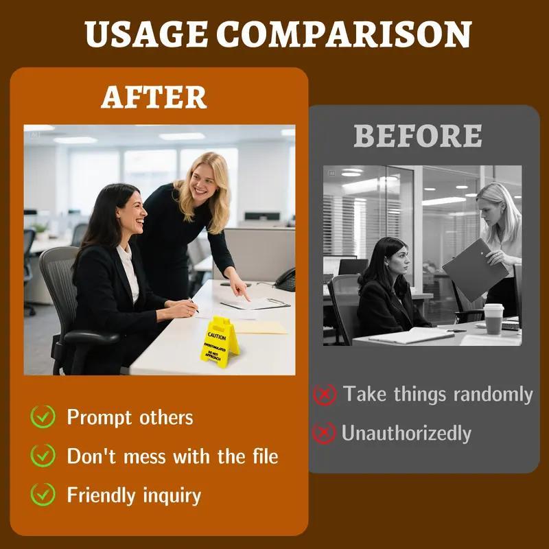 Caution Overstimulated Desk Sign - Yellow Sign with Black Text,  Humor Gag Gift for Coworkers, Boss & Employees, Mini Novelty Funny Desk Decor